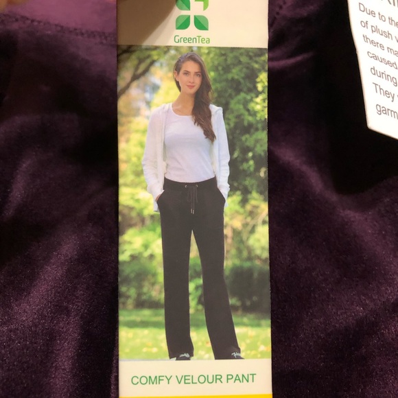 Greentea Womens Comfy Velour Pants 